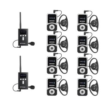 Imagem de Retekess Sistema de interpretação simultânea T130S (2ª geração T130), maior alcance, sistema de guia turístico sem fio, qualidade de som Hi-Fi, fones de ouvido de guia turístico para atividades