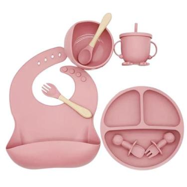 Imagem de Conjunto De Silicone Refeição Introdução Alimentar Bebê Infantil Prato