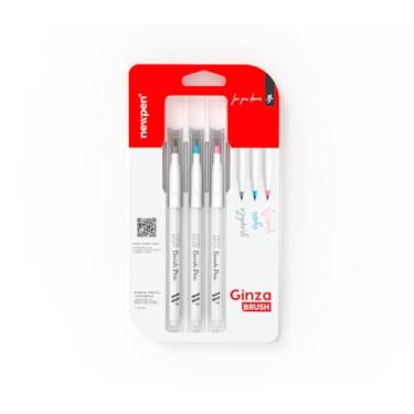 Imagem de Ginza Pro - brush Pen, Quartz/Praphite/Cyan, 3 Unidades, Newpen