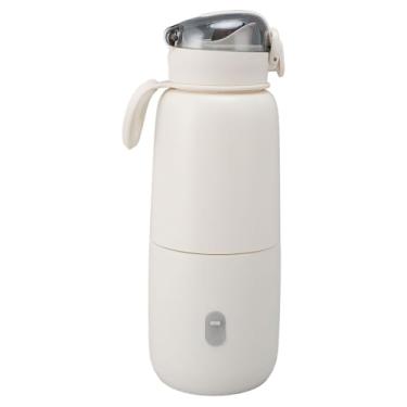 Imagem de Aquecedor de Leite Portátil, Aquecedor de Mamadeiras de 10,2 Onças para Leite Materno e Fórmula, Recarregável por USB e Controle de Temp por LED, Aquecimento Rápido de água e Leite