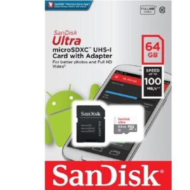 Imagem de Cartão De Memória 64gb Micro Sd Ultra 100mbs Class10 Sandisk