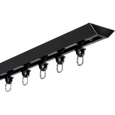 Imagem de Pista de cortina do teto da cortina do ZCX, divisor de sala de haste de cortina de alumínio pesado com kits completos de kits para privacidade, schwarz, 1m/3,3ft