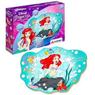 Imagem de Quebra-Cabeças de Brinquedo Pequena Sereia de Madeira Infantil 60 Peça