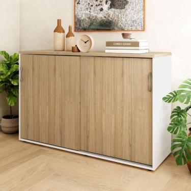 Imagem de Armário Escritório 120cm 2 Portas de Correr e Prateleiras F5 - F5 Offi