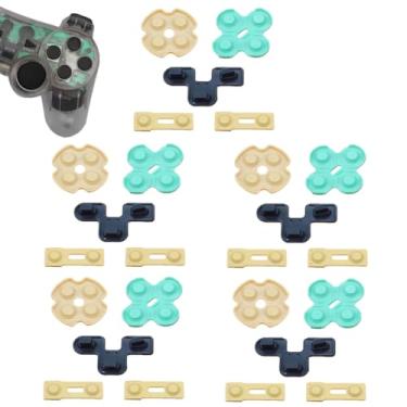 Imagem de MYPUQIAO 5 Conjuntos De Almofadas Borracha Condutivas Silicone Para Substituição Em Peças Controle Playstation 2 Ps2 Dualsense L1 R1 L2 R2, Kit Ferramentas Troca Botões E Teclado (Ps2)