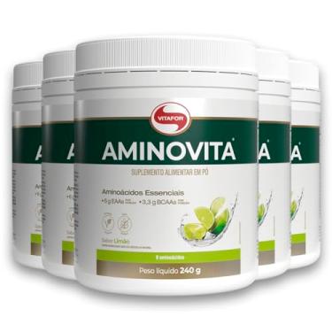 Imagem de Kit 5 Aminovita Vitafor Vegano 240g Limão