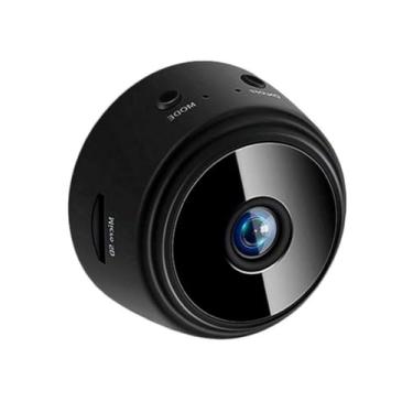 Imagem de Câmera de Segurança Mini WiFi, Full HD 1080p, Visão Noturna, Monitoramento Remoto, Design Compacto, Suporte Magnético, Preta