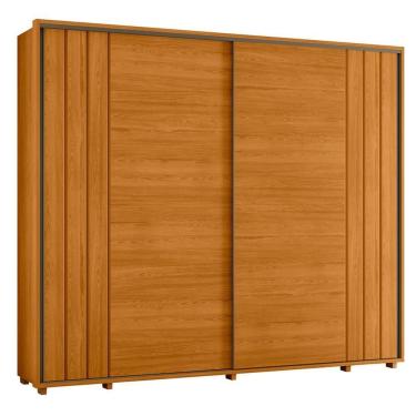 Imagem de Guarda Roupa Casal Dalí Ripado 2 Portas Deslizantes Cinamomo - Madetec Cinamomo