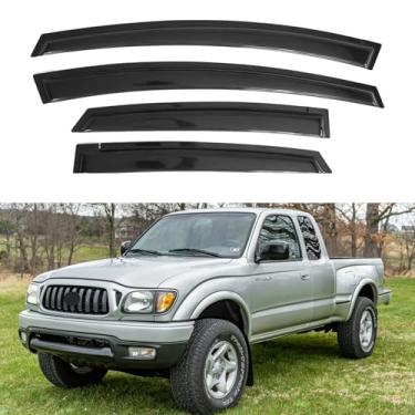 Imagem de Viseira IG para Toyota Tacoma Extended Cab 1995-2004, protetor de chuva, defletor de janela de ventilação lateral extra durável, 1995 1996 1997 1998 1999 2000 2001 2002 2003 2004 (apenas cabine