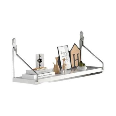 Imagem de Prateleira De Parede Preta E Branca Sem Furos Para Livros, Decoração, 