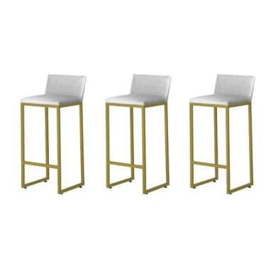 Imagem de Kit 3 Banqueta Alta Dani Reforçada Decorativa Balcão Bancada Cozinha B