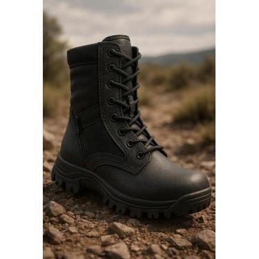 Imagem de Coturno Bota Militar Masculina de Segurança Botina Bombeiro Motoqueiro