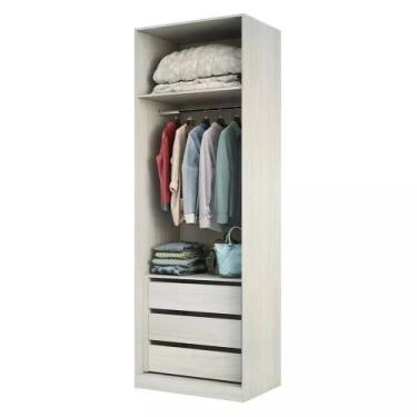 Imagem de Closet Modulado 80,4cm (Altura: 236cm) 3 Gavetas Sem Porta Prestige Lu