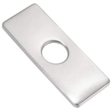 Imagem de CREATCABIN Tampa retangular para pia de cozinha de aço inoxidável placa de torneira de placa de torneira tampa de furo torneira torneira puxar para baixo acessório de encanamento de cozinha para