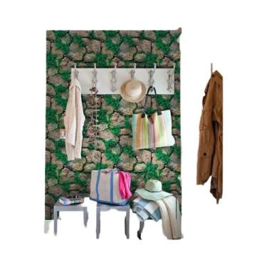 Imagem de Papel De Parede Autoadesivo 3D Rústico De Pedra De Tijolo Para Quarto 