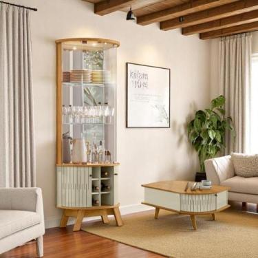 Imagem de Mesa de Centro Nevada com Tampo Decorativo Cumaru/Opala - Mobiliar Hom