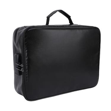 Imagem de Fockety Caixa de documentos à prova de fogo, organizador de documentos de 2000°F com trava, bolsa organizadora de arquivos de várias camadas com 7 compartimentos para pastas