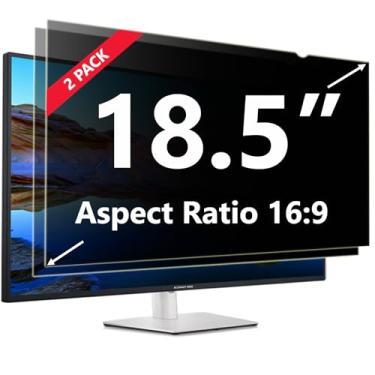 Imagem de ACONETMAX [Pacote com 2 filtros de tela de privacidade de 18,5 polegadas para monitor panorâmico de computador 16:9 - protetor de proteção de privacidade, antirreflexo e bloqueio de luz azul