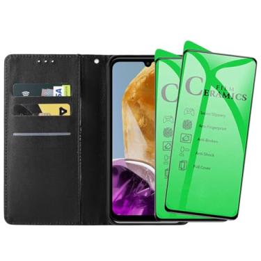Imagem de Kit 2 Películas Cerâmicas 9D Nanogel com Capa Carteira para Samsung Galaxy M15, Proteção Total, Não Quebra