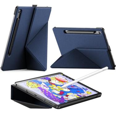 Imagem de INFILAND Capa para Samsung Galaxy Tab S10 Lite/Tab S10 FE/S9 FE 5G 10,9 polegadas/Tab S9 11 polegadas, capa protetora fina com suporte magnético de origami multiângulo, despertar/hibernar automático