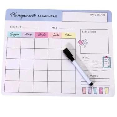 Imagem de Lousa Imã Planner Mensal Magnético com Caneta P/Geladeira(8)