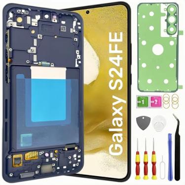 Imagem de Tela de substituição OLED Galaxy S24 FE para Samsung Galaxy S24 FE Tela LCD digitalizador sensível ao toque Pantalla com kit de ferramentas de moldura SM-S721U com impressão digital grafite
