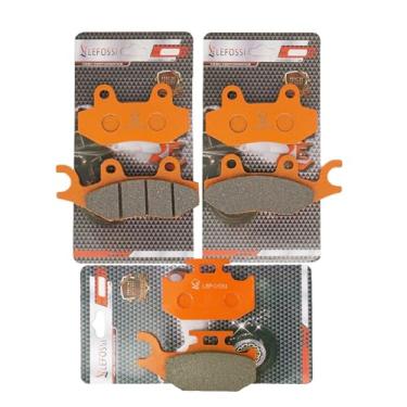 Imagem de LE LEFOSSI Pastilhas de freio dianteiras e traseiras de fibra de carbono compatíveis com ajuste para Can Am Ryker Ace 600/900 conjuntos de pastilhas de freio de fibra de carbono, kits de reposição