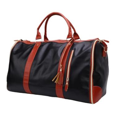 Imagem de Asixxsix Bolsa de Vestuário de Viagem de Couro PU, Saco de Duffle 2 Em 1 Em 1 de Terno Com Compartimento de Sapatos para Homens Viagens de Fim de Semana de Negócios para Homens (Marrom)