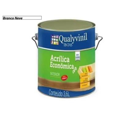Imagem de Tinta Galão Acrílica Econômica Fosco 3,6 Litros Qualyvinil, Branco