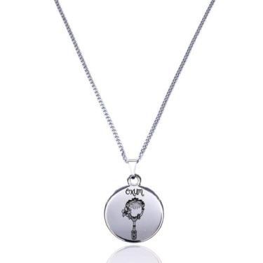 Imagem de Colar Medalha Orixá Oxum Abebê Espelho Proteção Espiritual - Balaio de