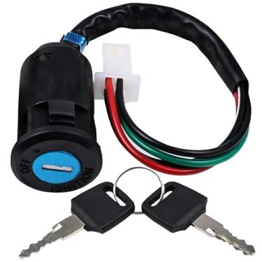Imagem de Chave de ignição 4 pinos e 4 fios compatíveis com Taotao Sunl Roketa 50CC 70CC 90CC 110CC 125CC Quad ATV 4 Wheeler Go Kart