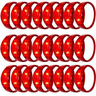 Imagem de Dhseinat 100 pulseiras de LED ativadas por som com luzes de controle de música estroboscópica LED piscando para rave, prêmios de jogo, lembrancinha de festa de aniversário, presente de dia dos