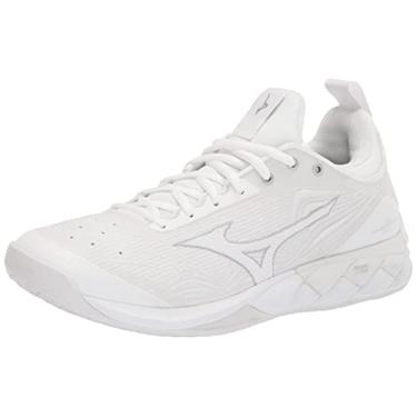Imagem de Mizuno Tênis de vôlei feminino Wave Luminous 2, Branco e prata, 8.5