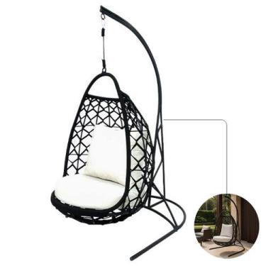 Imagem de Balanço com Suporte Poltrona Varanda Sala Corda Náutica - NossaKasa Mó