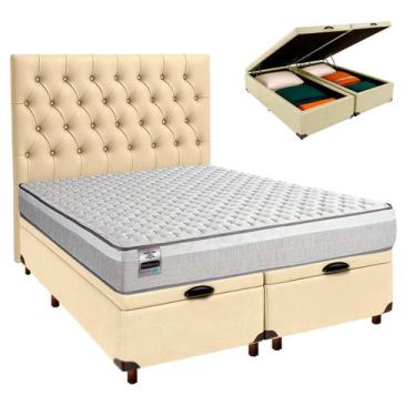 Imagem de Kit Cabeceira + Cama Box Bau + Colchão Queen Molas Ensacadas Hanover I