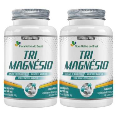 Imagem de KIT 2X Tri Magnésio Taurato, Malato e Bisglicinato 60 cápsulas - Flora