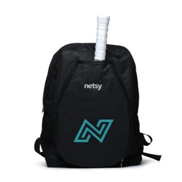 Imagem de Bolsa Raqueteira Mochila Preto Rosa Azul Beach Tenis Raquete Netsy, Pr