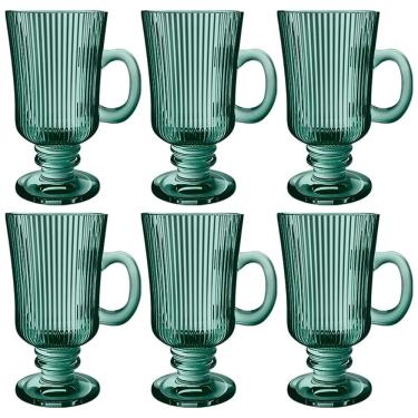 Imagem de Conjunto com 6 Xícaras L'Hermitage Irish Coffee Cameratta em Vidro 230ml - Verde