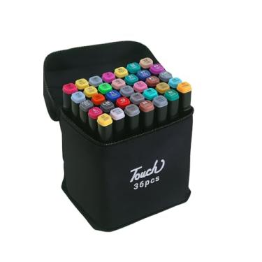 Imagem de Canetinhas Ponta Dupla 36 Cores – Kit Profissional para Desenho, Lettering, Mangá e Ilustração - Caneta Brush Pen Vibrant, bobbie goods