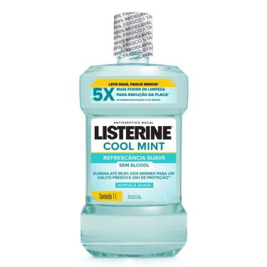 Imagem de Antisséptico Bucal Listerine Cool Mint Refrescância Suave Sem Álcool 1L