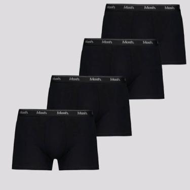 Imagem de Kit 4 Cuecas Boxer Mash Cotton Preta, M