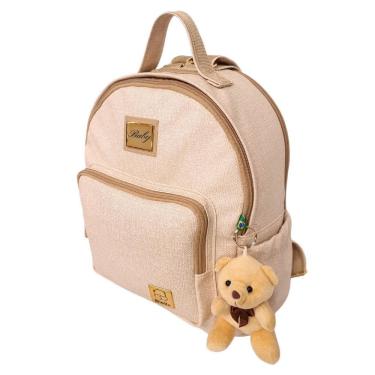 Imagem de Mochila Maternidade Bebe Enxoval Miellu Jeans + Ursinho