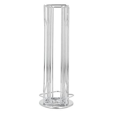 Imagem de Cápsula de café Stand 360 graus Anti -deslizamento Base forjada Cápsula de ferro Página de cápsula de cápsula Organizador para vertuolina 20 Pods armazenamento de bancada (Prata)