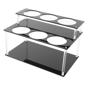 Imagem de MAVIS LAVEN Porta-Xarope Acrílico, Suporte de Exibição de 2 Níveis Organizador de Xarope de café para Bancada de Cozinha Com Anéis de Posicionamento Estável e Montagem Fácil