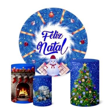 Imagem de Trio Capas Cilindro + Painel Sublimado Festa 1,50m Natal (K1NAT045)