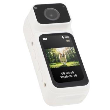 Imagem de Bewinner Câmera Corporal de 2,7k, Câmera de POV Pequena Com Gravação de áudio e Vídeo, 180 Graus Rotatáveis e Incorporado Em Armazenamento de 64 GB, Gravador de Câmeras Vestíveis (WHITE)