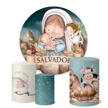 Imagem de Trio Capas Cilindro + Painel Sublimado 1,50m Natal (K1NAT079)