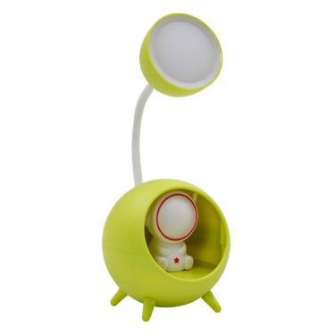 Imagem de Luminaria De Mesa Decorativa Usb Portatil Articulavel Abajur P/ Leitura Estudo Astronauta Verde