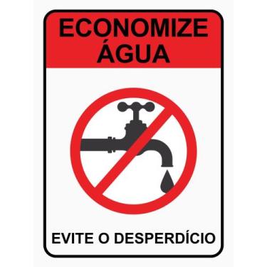 Imagem de Kit 2 Placa PS Economize Agua Evite o Desperdicio 20x15cm - Best