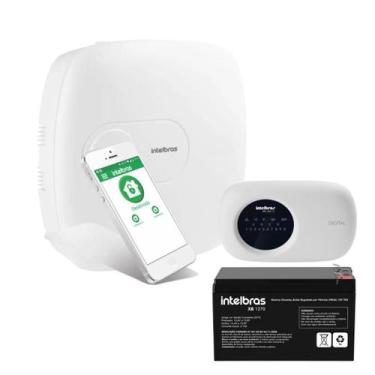 Imagem de Kit Base de Alarme Intelbras AMT 2018 E com Teclado e Bateria